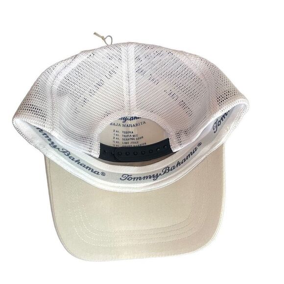 Tommy Bahama Tip Your Cap Logo Mesh Snapback Cap Hat Tan/White New - Picture 2 of 4